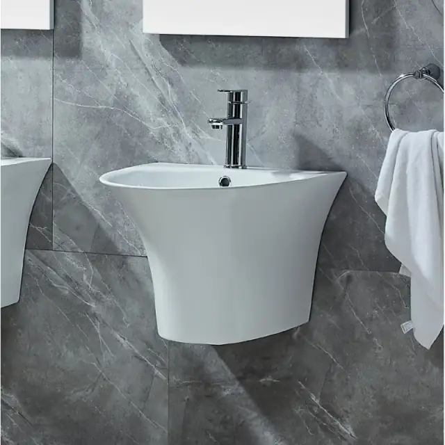 Wave wall hung basin